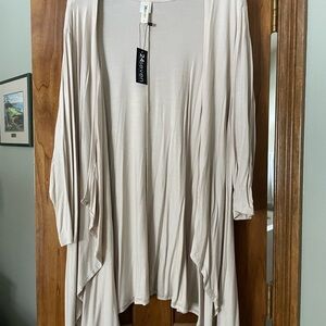 Seven7 Cream Open Front Cardigan